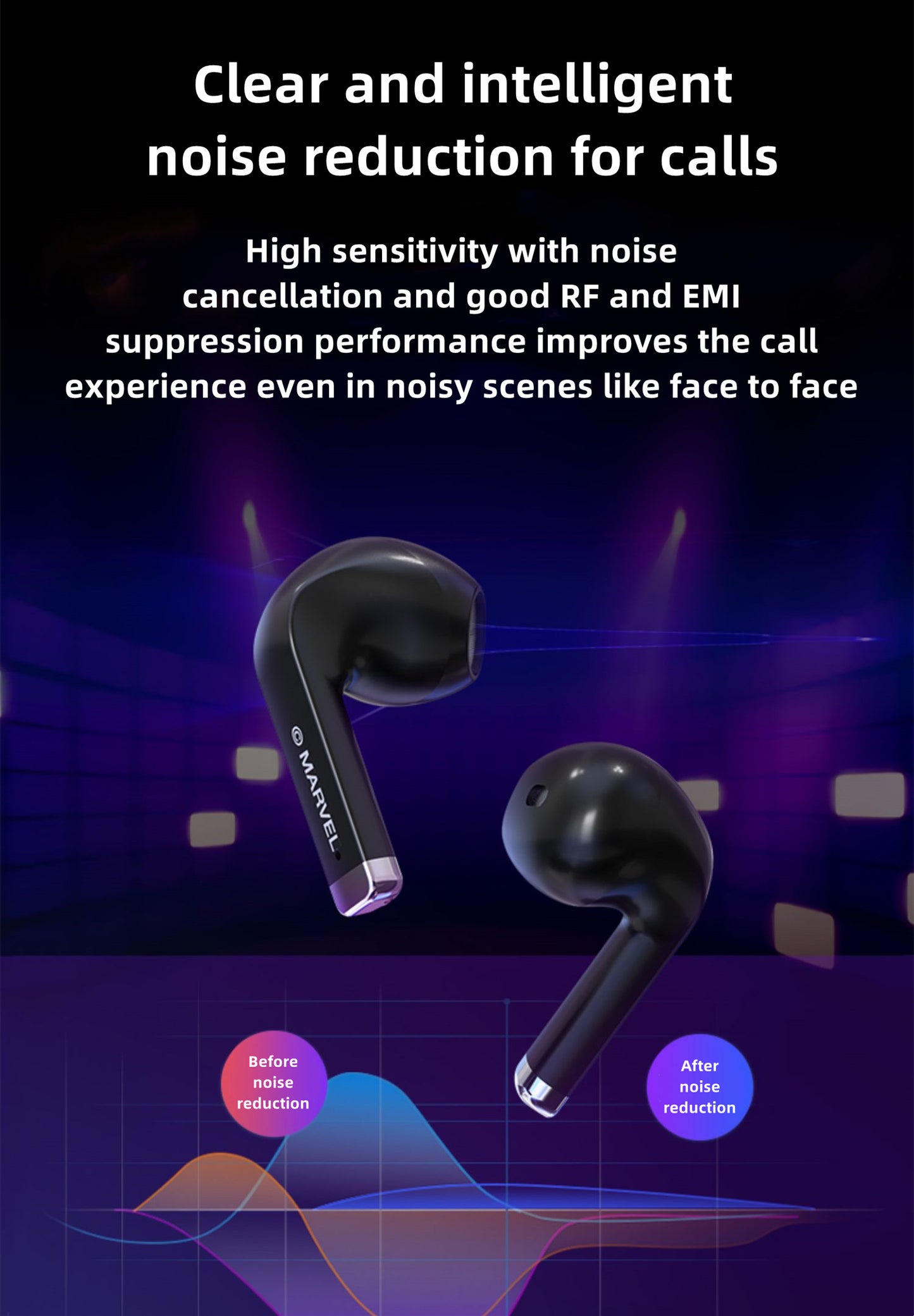 IRON MAN/THANOS/BLACK PANTHER/CAPTAIN AMERICA/HULK MOBILE PHONE WIRELESS BLUETOOTH APPLE ANDROID UNIVERSAL ACTIVE NOISE REDUCTION HD SOUND QUALITY HEADSET EARPHONES