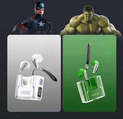 IRON MAN/BLACK PANTHER/CAPTAIN AMERICA/HULK MOBILE PHONE WIRELESS BLUETOOTH APPLE ANDROID UNIVERSAL ACTIVE NOISE REDUCTION HD SOUND QUALITY HEADSET EARPHONES