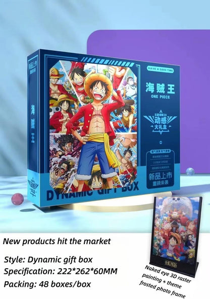 Gift boxes with various exquisite gifts related to Luffy