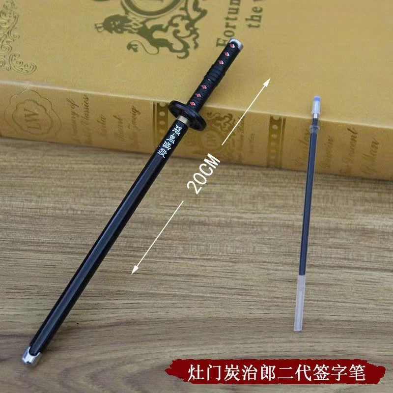 Tanjirou/Zenitsu/Zenitsu Katana Pencil Stationery set Metal Neutral Pen Cool katana style signature pen