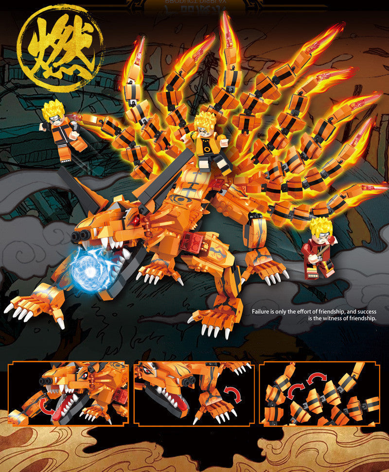 Kurama Nine tails fairy Block assembly toy（999PCS The tail and joints can move）