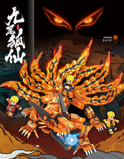 Kurama Nine tails fairy Block assembly toy（999PCS The tail and joints can move）