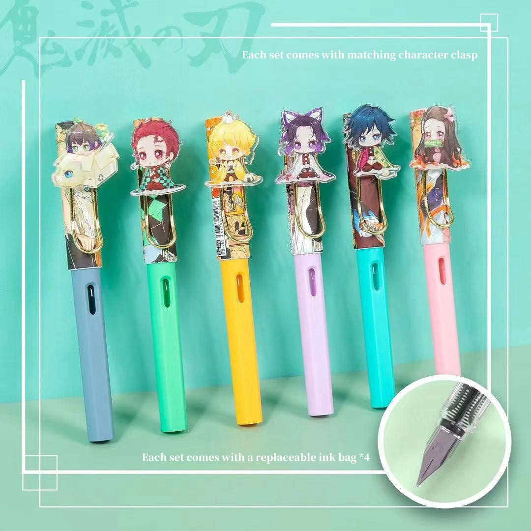 Tanjiro/Nezuko/Zenitsu Exchangeable ink pen for primary and secondary school students good looking high appearance level writing practice pen
