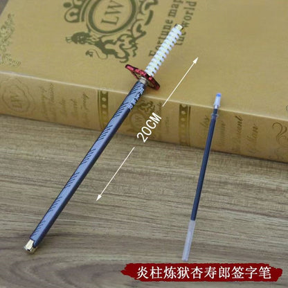Tanjirou/Zenitsu/Zenitsu Katana Pencil Stationery set Metal Neutral Pen Cool katana style signature pen