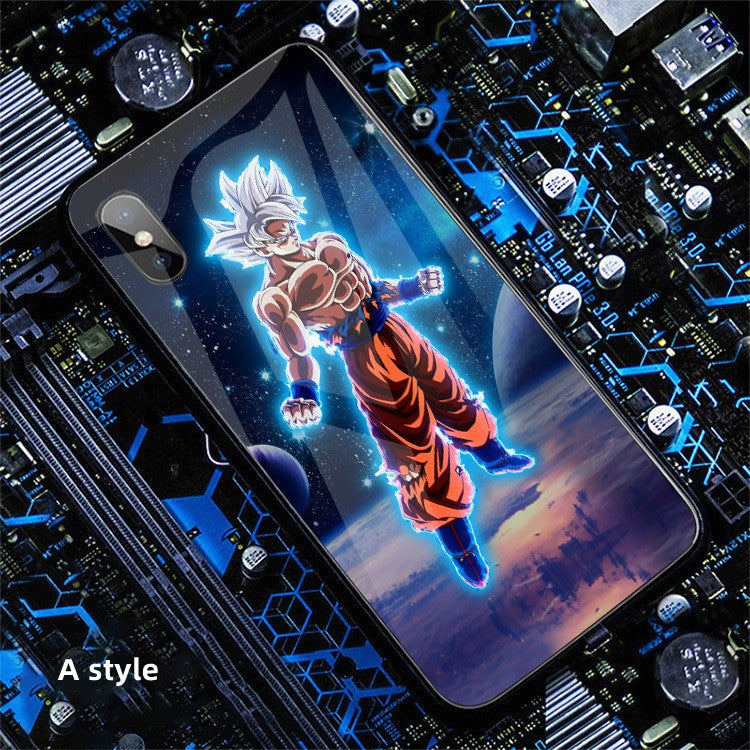 Son Goku handsome cartoon ntelligence 4 color flash creative phone case（This is suitable for Apple phone, please note your phone model to customer service when you buy）