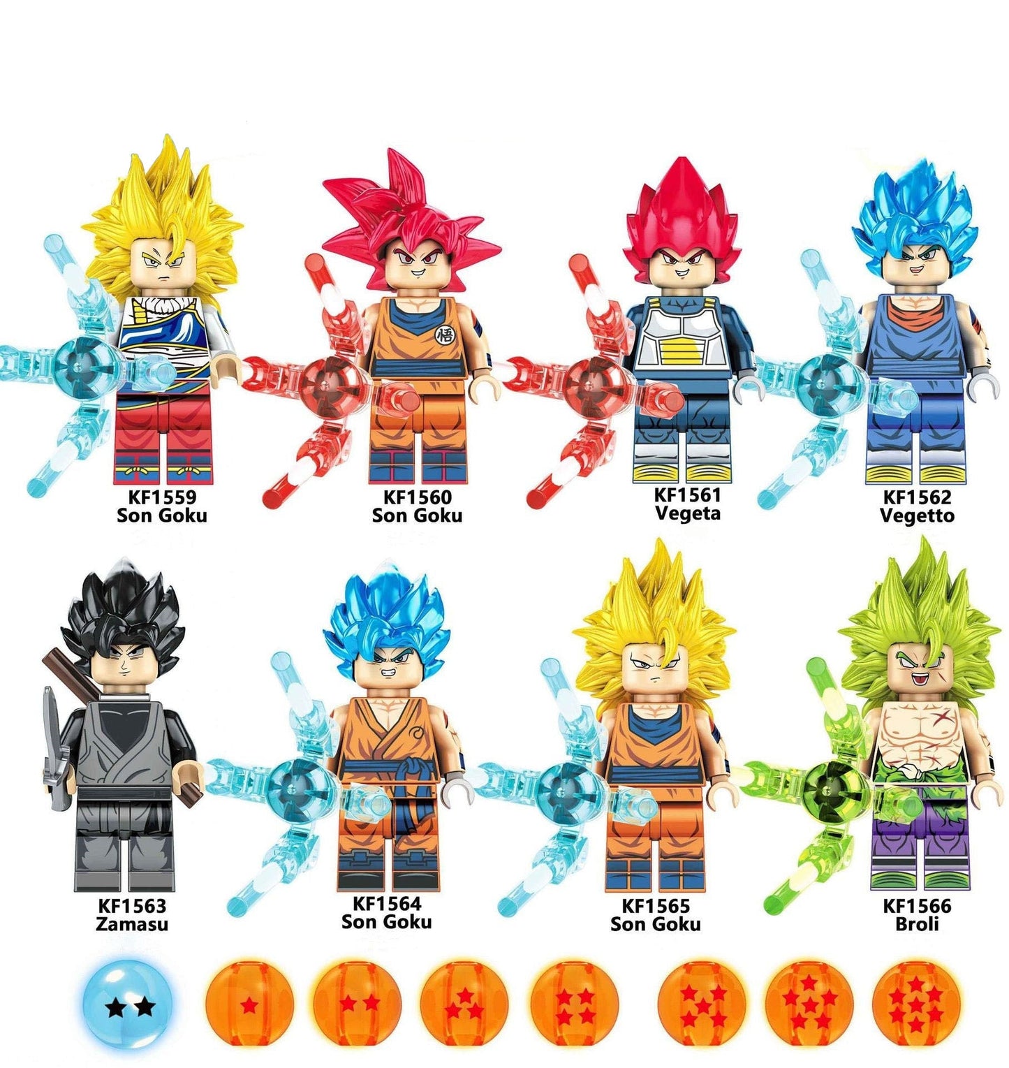 Goku/Vegeta building blocks action figure special effects background Luminous background