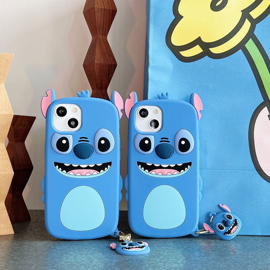 Stitch Apple silicone crash-resistant phone case(Suitable for various iPhone models，When buying please Notes your iPhone model)