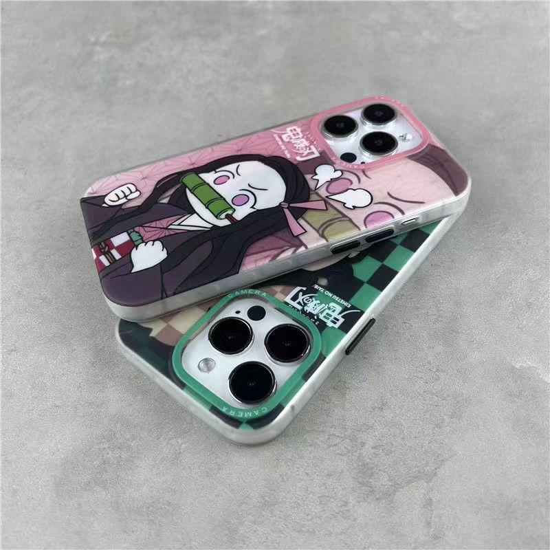 Tanjirou/Nezuko Apple exquisite Trend Silicone Anti-collision phone case