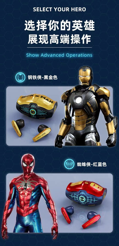 Avengers Iron Man/Spider—Man Mobile phone Wireless Bluetooth Apple Android Universal active noise reduction HD sound quality headset earphones