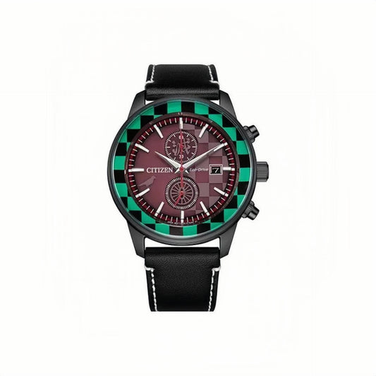 Tanjiro theme watch Eco—Drive stainless steel watch case Calfskin watch strap genuine edition