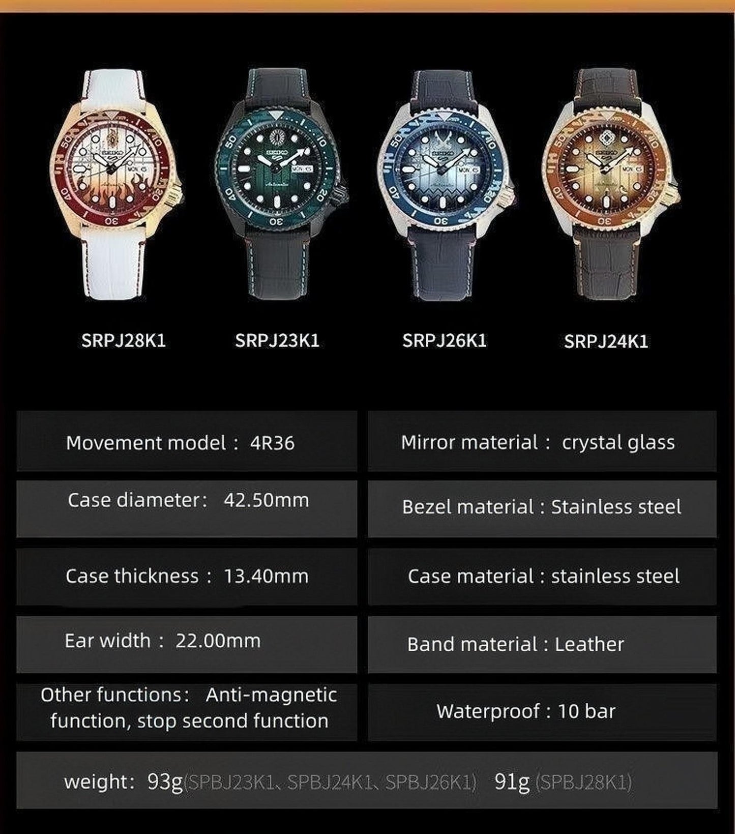 Agatsuma Zenitsu theme watch mechanical watch waterproof only 20 available