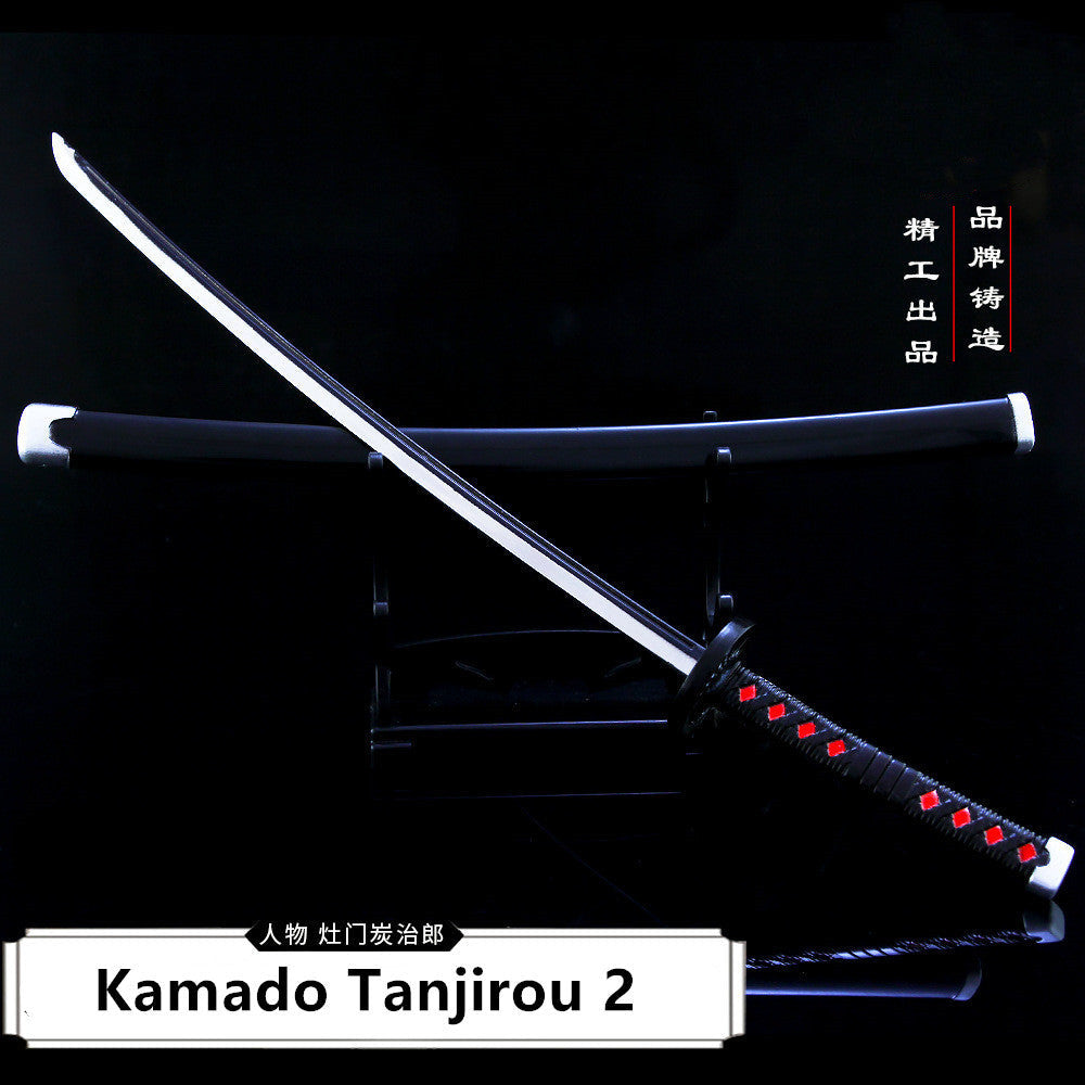 Kamado Tanjirou/Agatsuma Zenitsu Metal Katana Weapon Used In Character (Size of 25-40 cm、Free Display Rack)