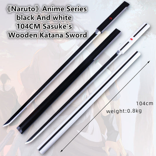Uchiha Sasuke black And white 104CM Sasuke's Wooden Katana Sword
