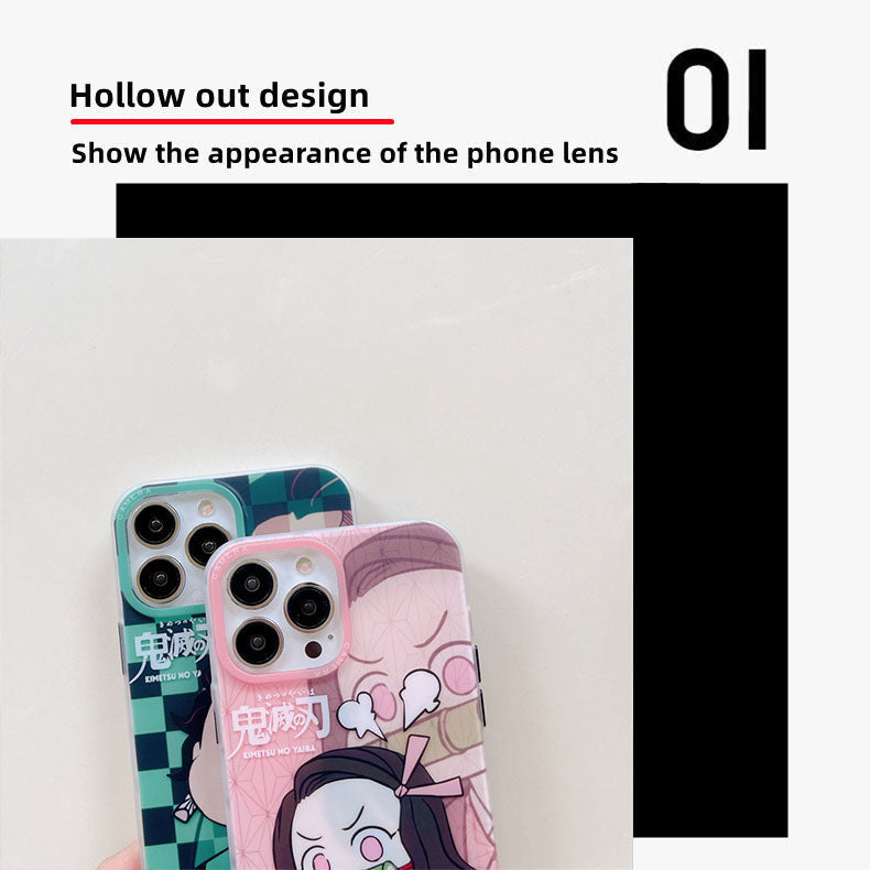 Tanjirou/Nezuko Apple exquisite Trend Silicone Anti-collision phone case