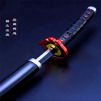Kamado Tanjirou/Agatsuma Zenitsu Metal Katana Weapon Used In Character (Size of 25-40 cm、Free Display Rack)