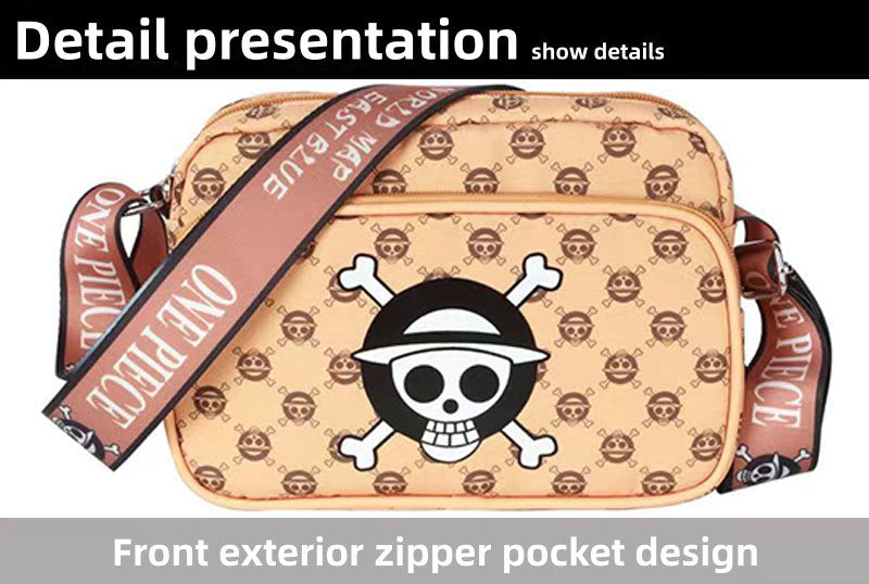 Luffy Straw Hat Pirates small single shoulder bag bag students Satchel capacity is sufficient (suitable for school, travel, work)