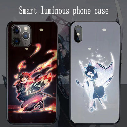 Tanjirou/Shinobu Luminous mobile phone case Smart luminous creative mobile phone case