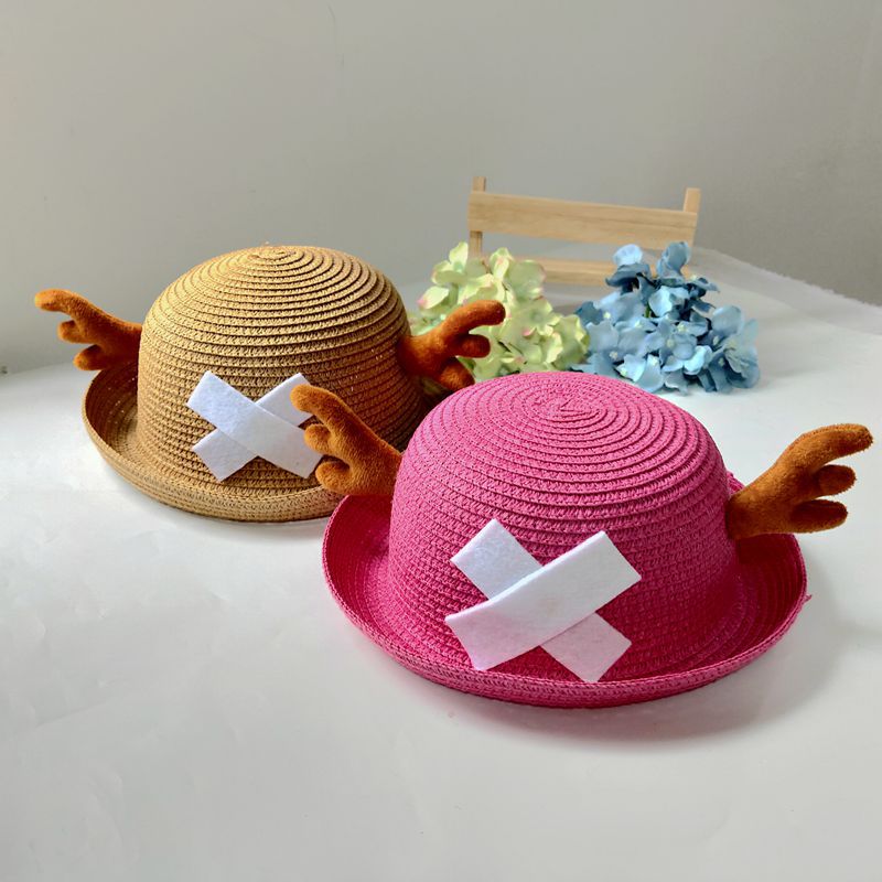 Chopper rolelogo lovely cartoon cos accessories dome antlers summer sunhat