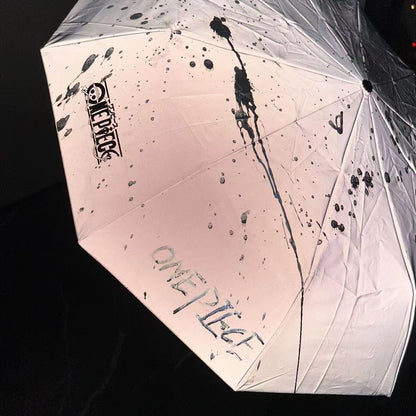 Luffy Straw Hat Pirates Laser Umbrella Touch water change color Umbrella Nocturnal reflective umbrella