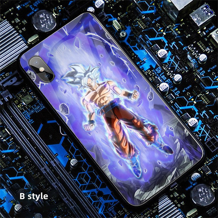 Son Goku handsome cartoon ntelligence 4 color flash creative phone case（This is suitable for Apple phone, please note your phone model to customer service when you buy）