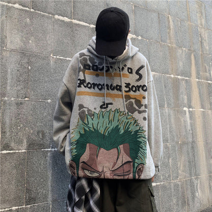 Zoro/Nami character modeling handsome cool cartoon Couples Hoodie