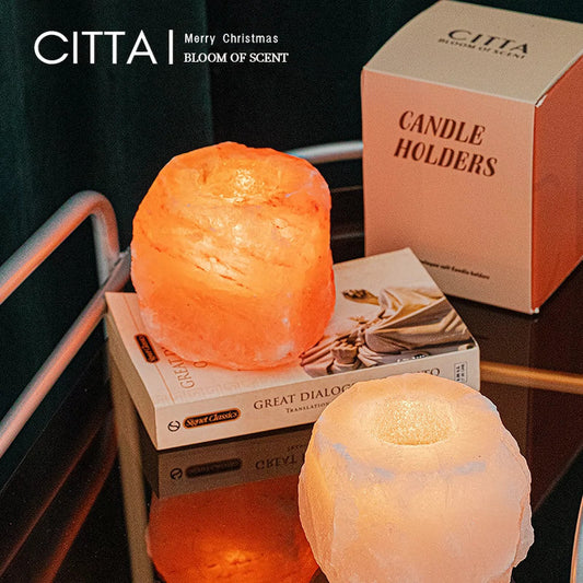 CITTA Christmas atmosphere Himalayan rock candle holder incens candle（Household indoor decoration with fragrance and holiday atmosphere）