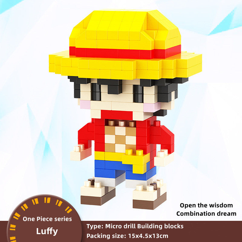 Luffy/Zoro/Sanji Character model building block assembly toy